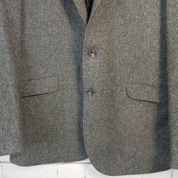 MENS JOS A BANK GRAY DRESS BLAZER, WOOL, SIZE 43R, TAILORED FIT, 43R - Picture 7 of 12
